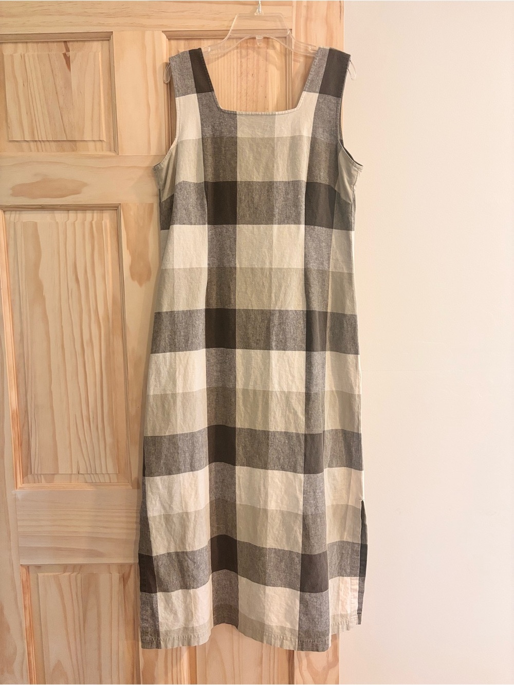Vintage 90s Y2K Christopher & Banks Green Plaid Check Dress